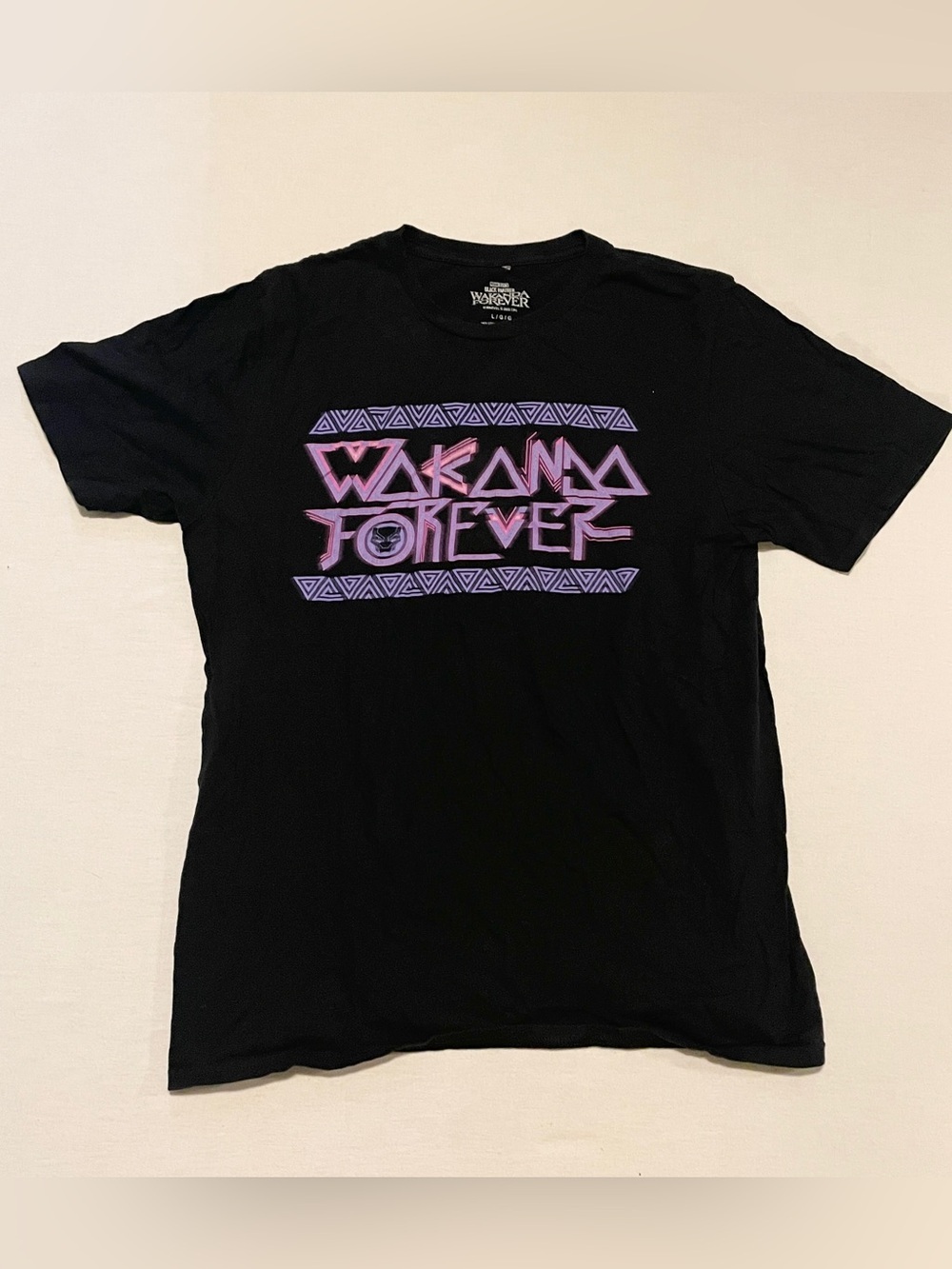 Marvel Black Panther Wakanda Forever Graphic Tee Large Shirt